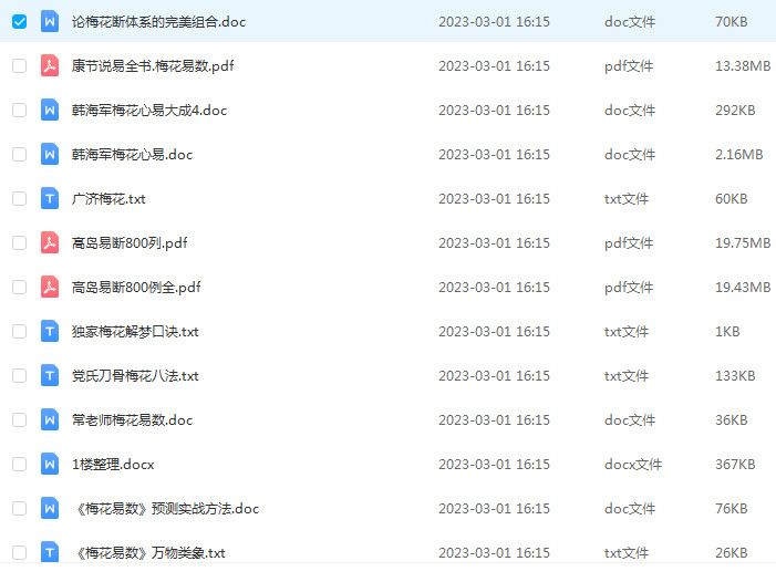 梅花易数入门合集100个文件
